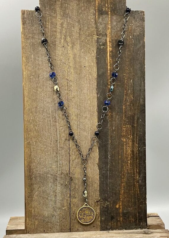 Coven Coven Dragon Coin Pendant Beaded Necklace