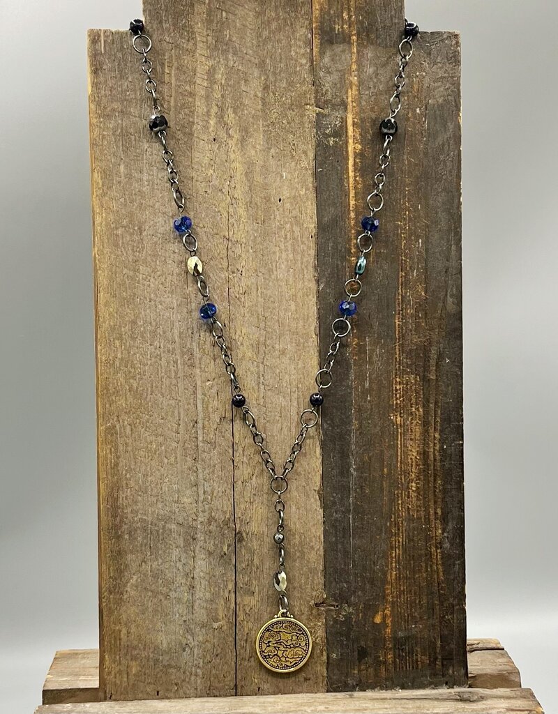 Coven Coven Dragon Coin Pendant Beaded Necklace
