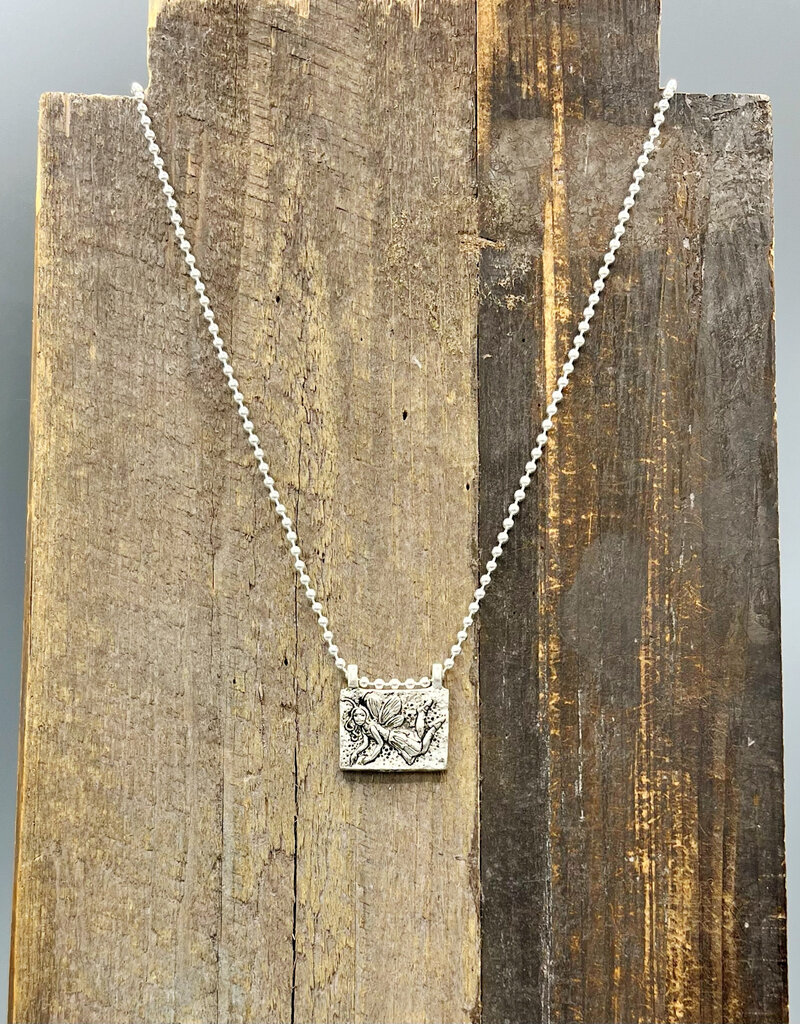 Bird in the Sky Pewter Charm w/Silver Ball Chain