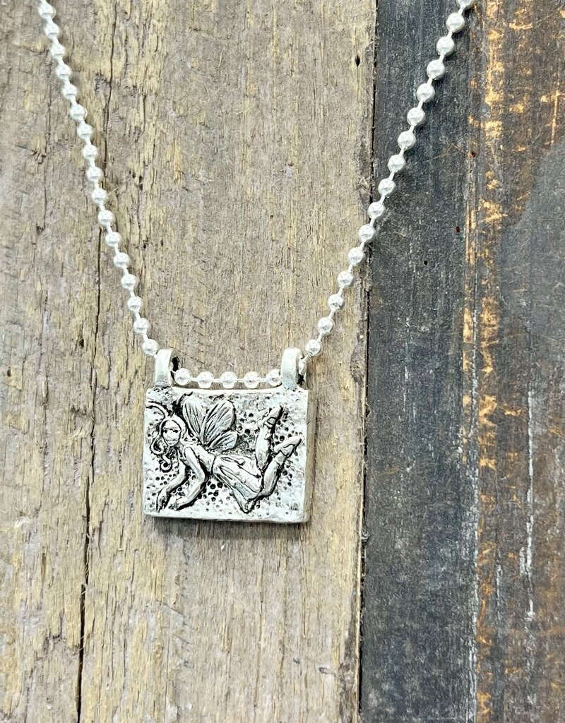 Bird in the Sky Pewter Charm w/Silver Ball Chain