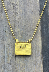 Bird in the Sky Pewter Charm Gold Ball Chain Pixie