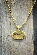 Bird in the Sky Pewter Charm Gold Ball Chain Catfish Imagine