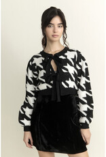 Storia Houndstooth Knit Cardigan