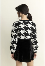 Storia Houndstooth Knit Cardigan