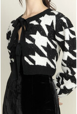 Storia Houndstooth Knit Cardigan