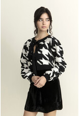 Storia Houndstooth Knit Cardigan