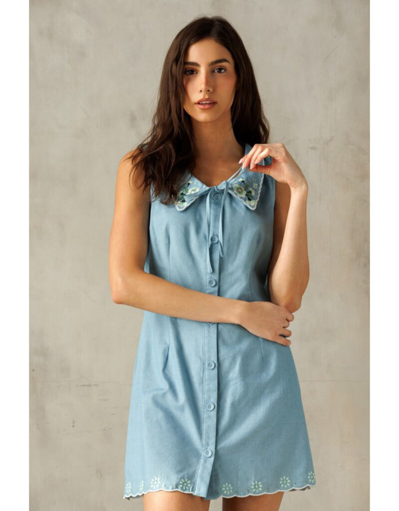 Storia Peter Pan Collar Mini Dress