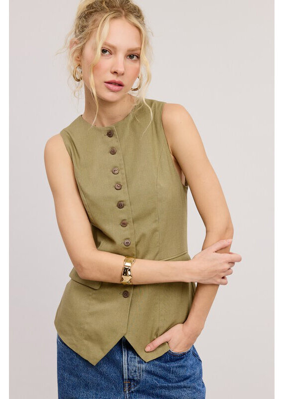 Mimosa Long Button Vest