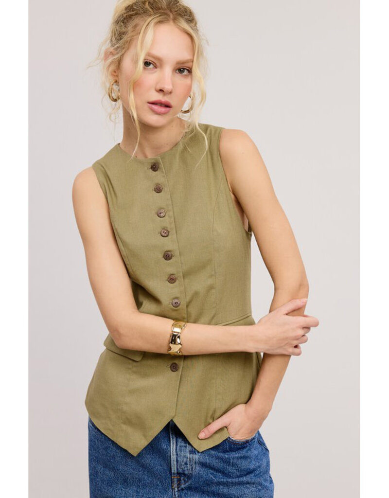 Mimosa Long Button Vest