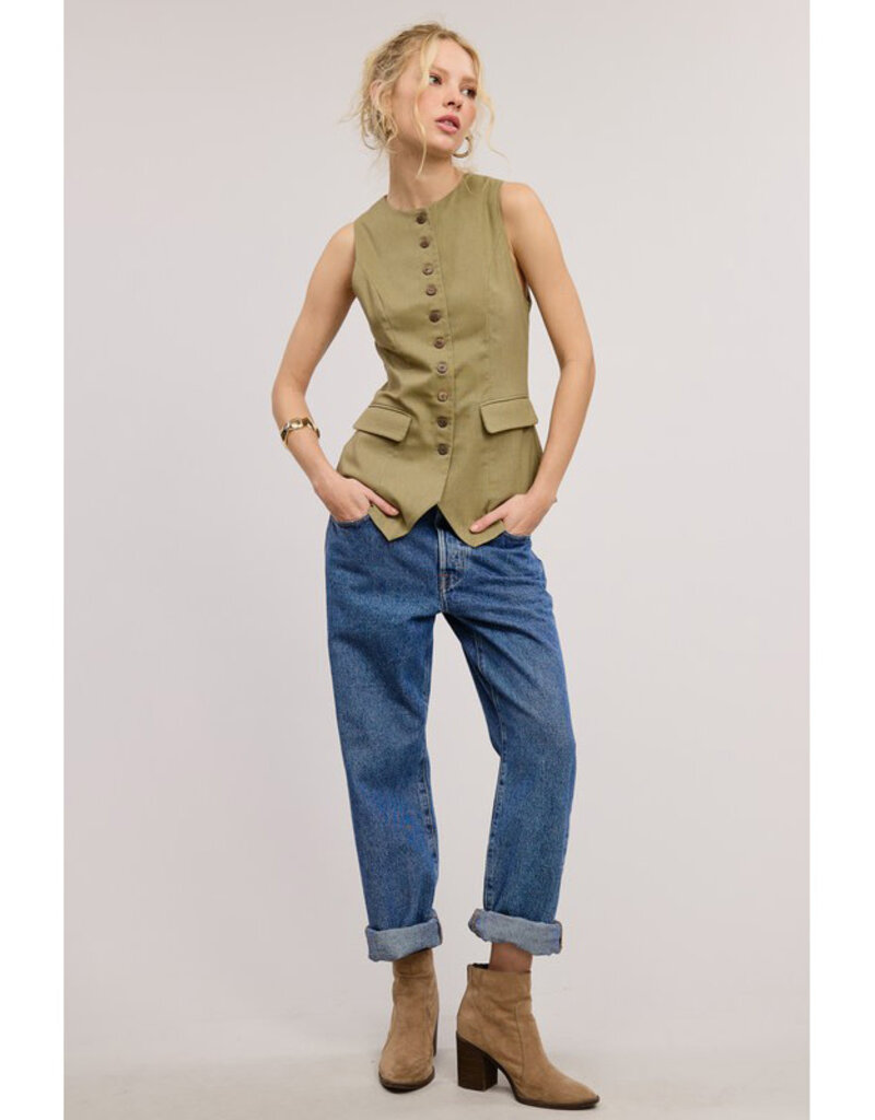 Mimosa Long Button Vest