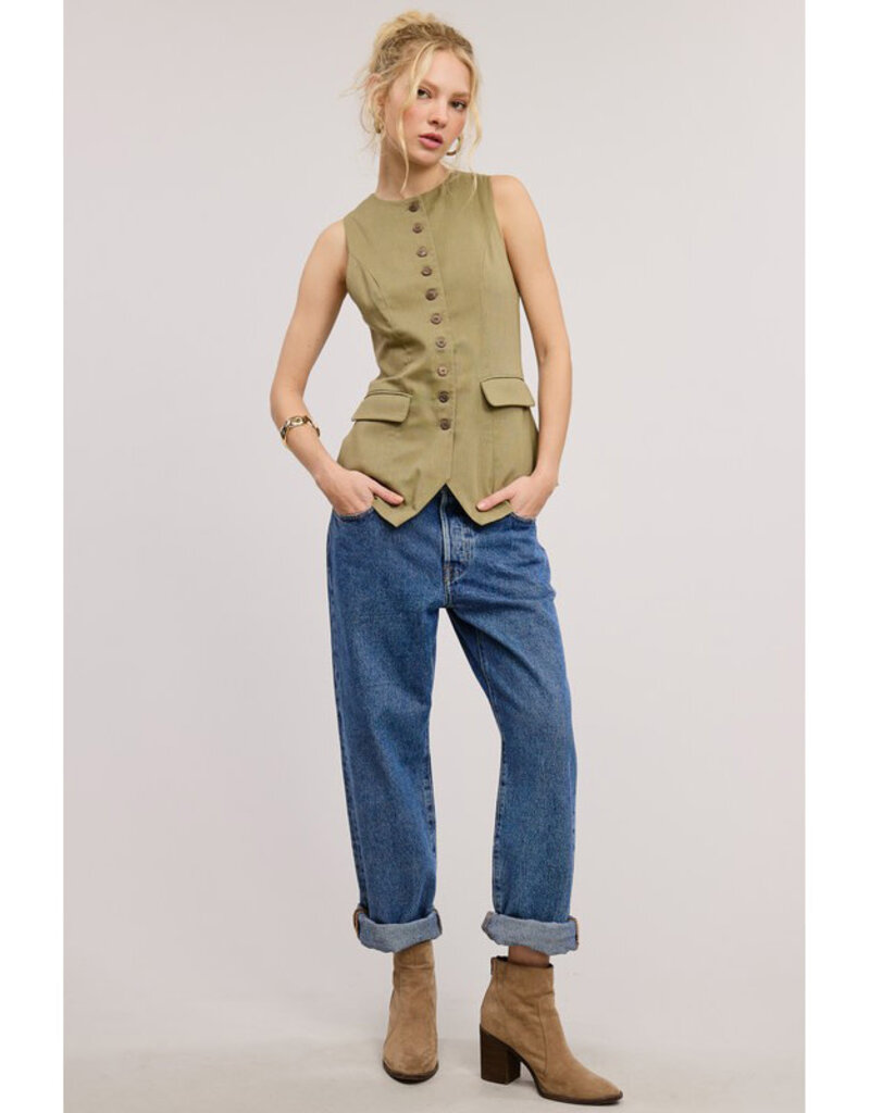 Mimosa Long Button Vest