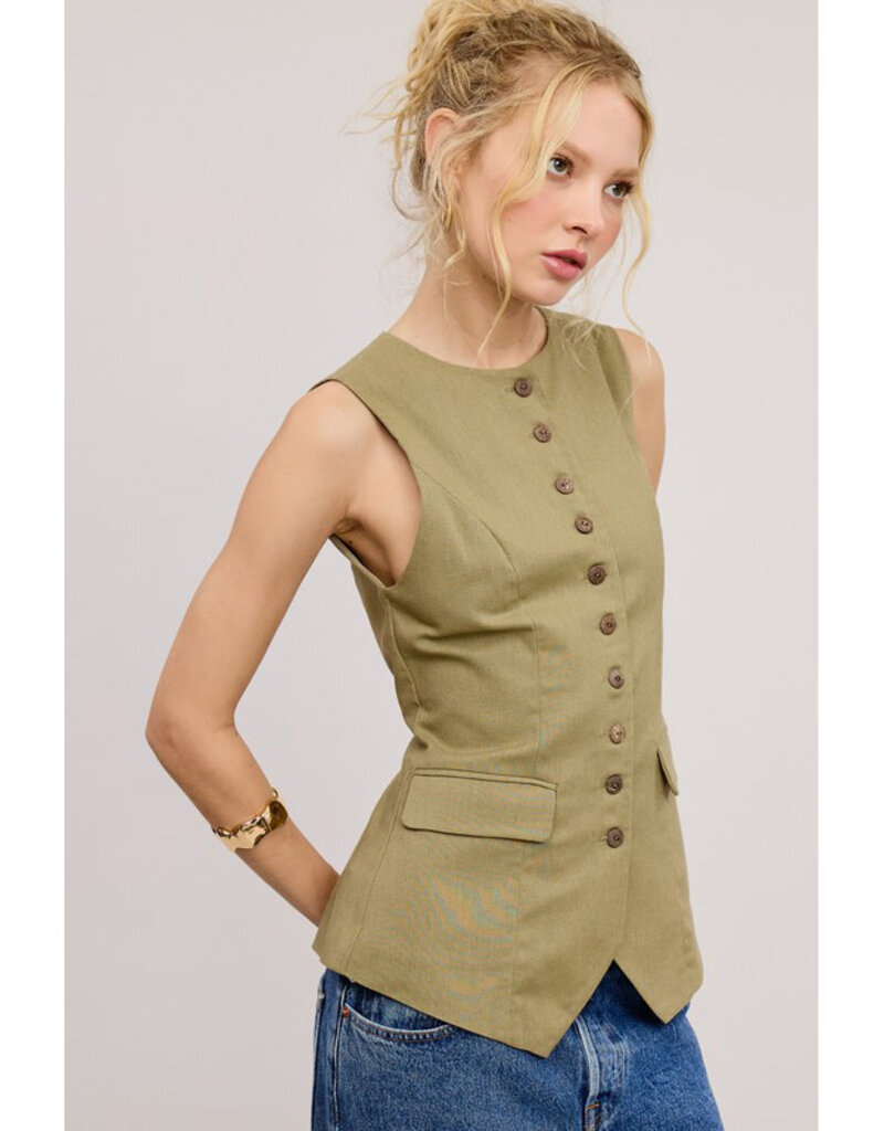 Mimosa Long Button Vest