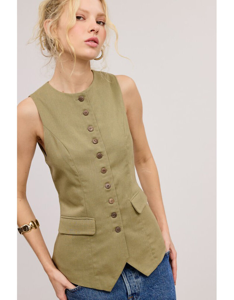 Mimosa Long Button Vest