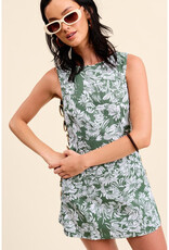 Mimosa Linen Leaf Print Mini Dress