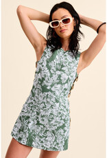 Mimosa Linen Leaf Print Mini Dress
