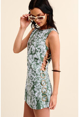 Mimosa Linen Leaf Print Mini Dress