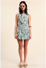 Mimosa Linen Leaf Print Mini Dress