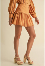 Endless Blu Pleated Cotton Mini Skirt