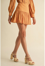 Endless Blu Pleated Cotton Mini Skirt