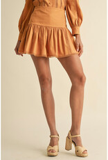Endless Blu Pleated Cotton Mini Skirt