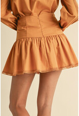 Endless Blu Pleated Cotton Mini Skirt