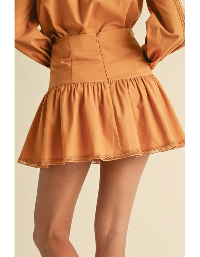 Endless Blu Pleated Cotton Mini Skirt