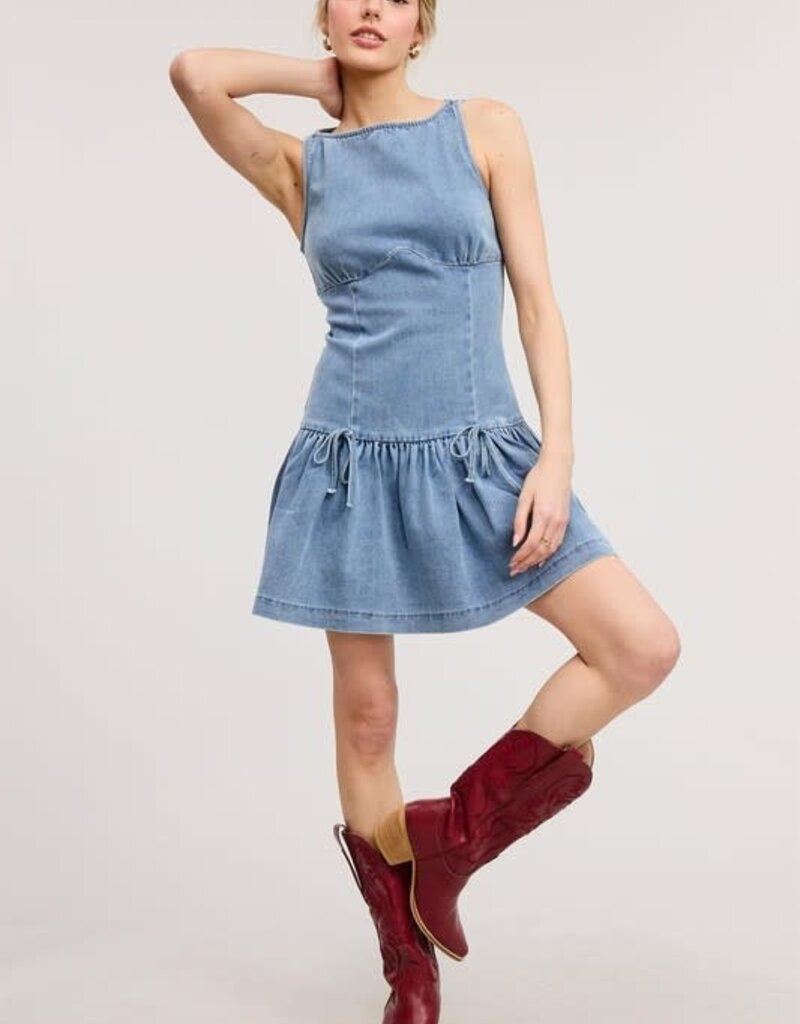 Mimosa Fitted Denim Mini Dress