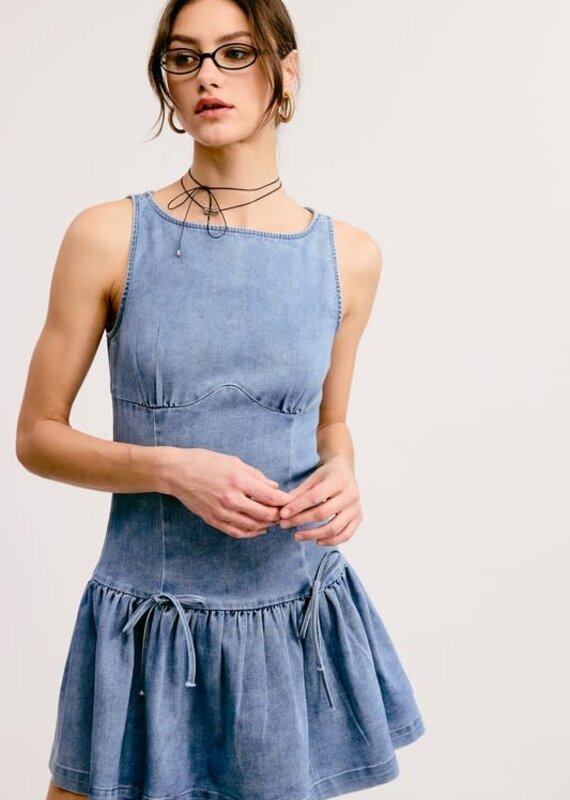 Mimosa Fitted Denim Mini Dress