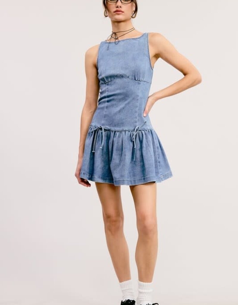 Mimosa Fitted Denim Mini Dress