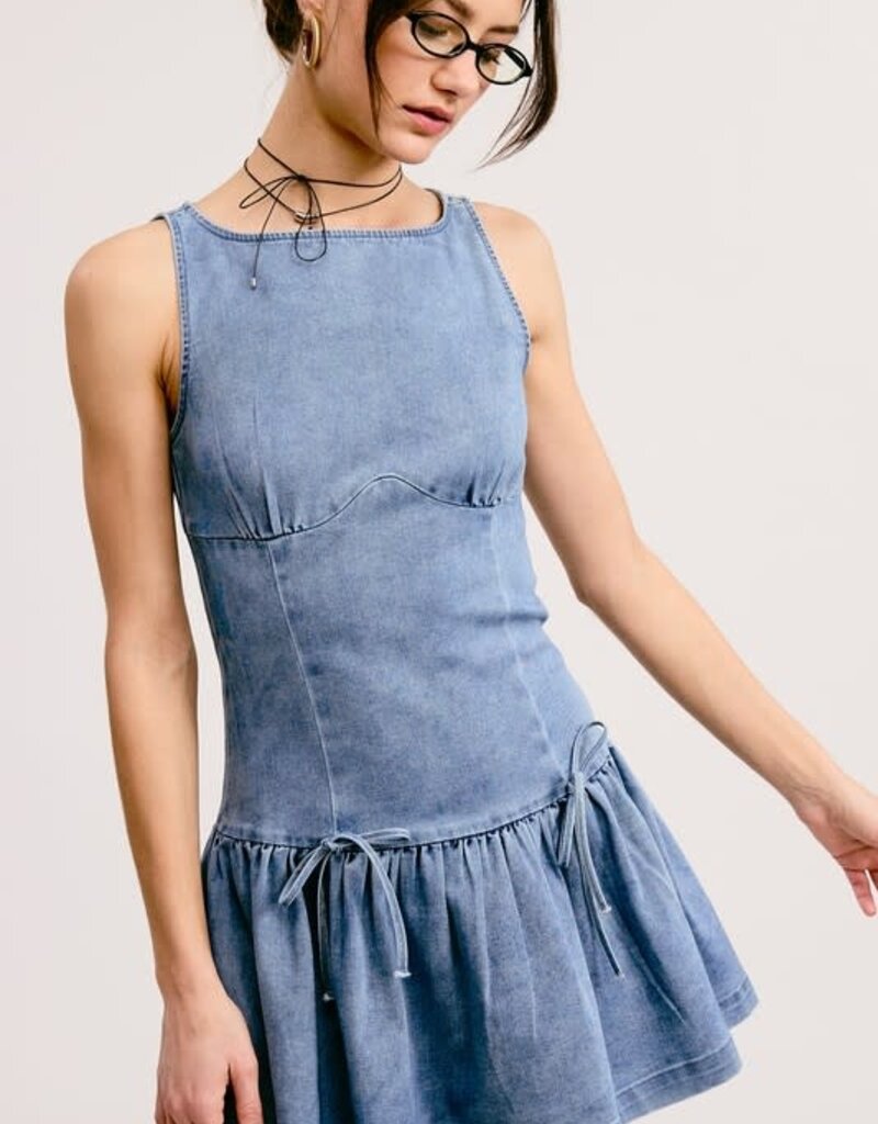 Mimosa Fitted Denim Mini Dress