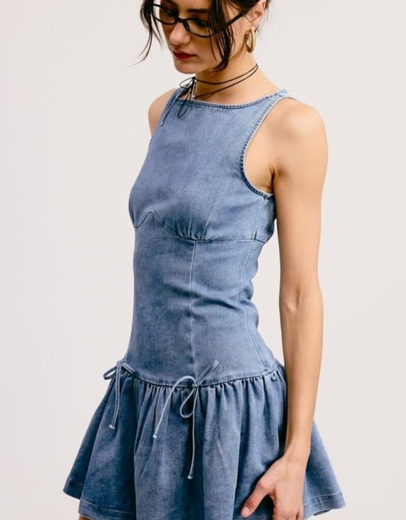 Mimosa Fitted Denim Mini Dress