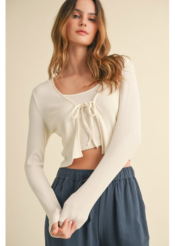 Camilla Ribbed Knit Cardi & Tank Set