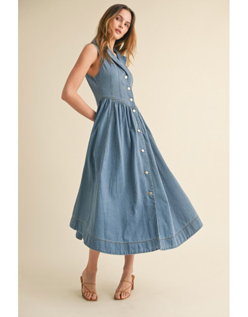 Camilla Denim Midi Dress w/Buttons