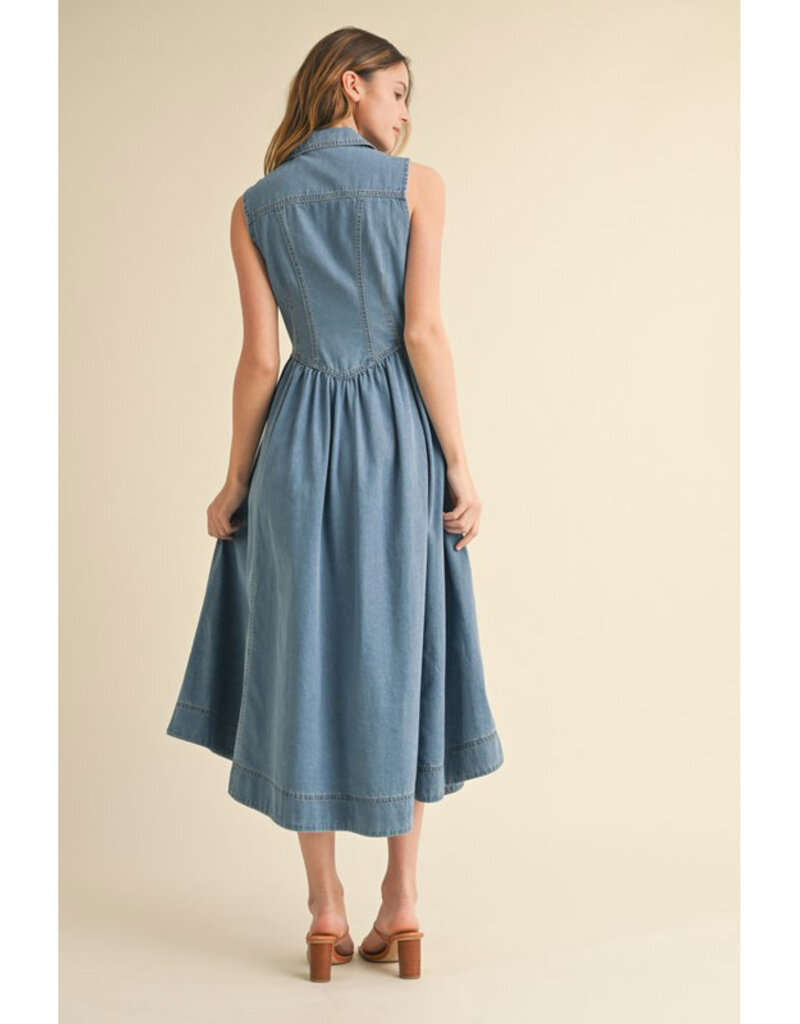 Camilla Denim Midi Dress w/Buttons