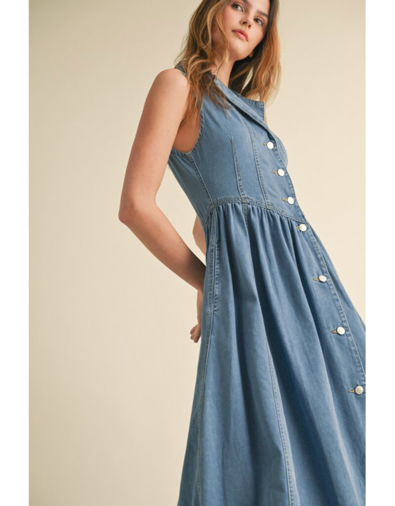 Camilla Denim Midi Dress w/Buttons