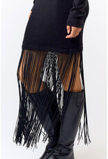 lalavon Knit Off Shoulder Dress w/Fringe