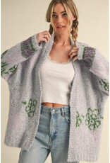 &Merci Fuzzy Lavendar Cardigan