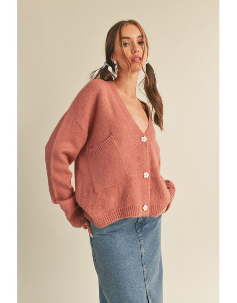 &Merci Cardigan w/Daisy Buttons