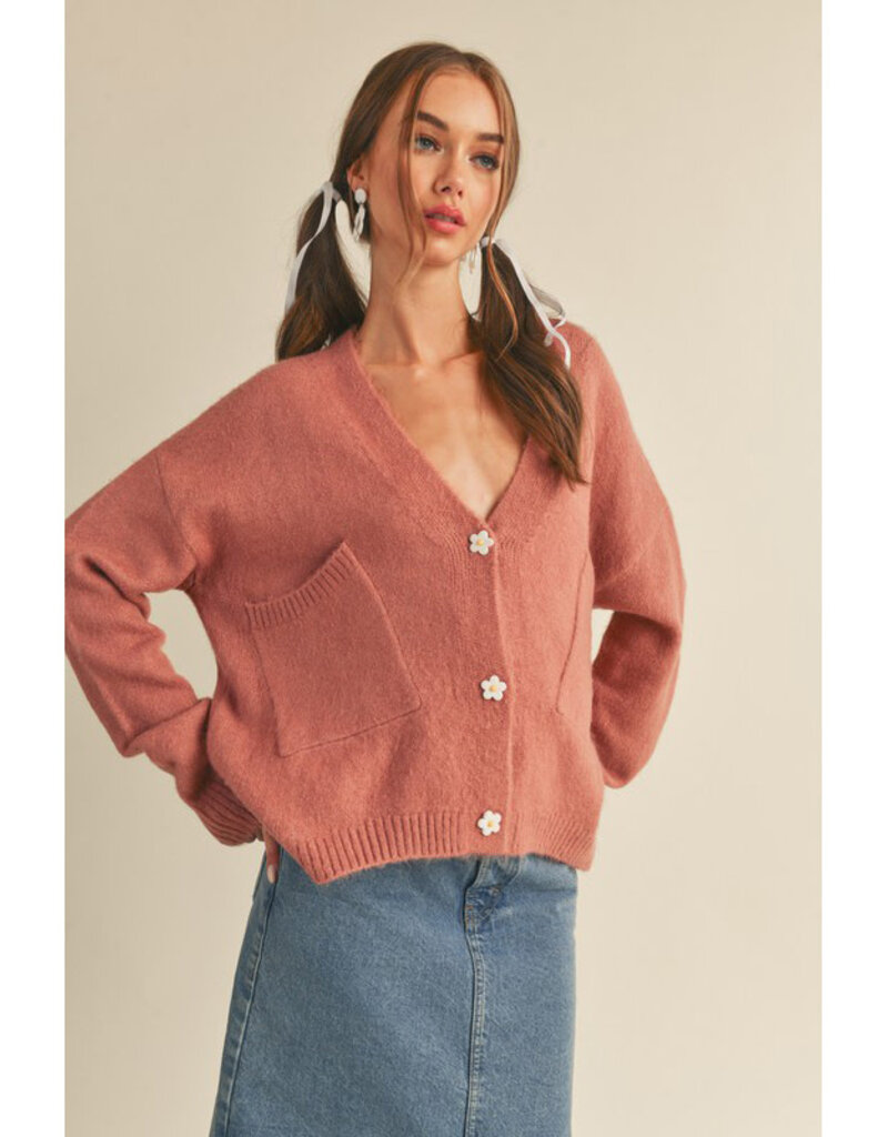 &Merci Cardigan w/Daisy Buttons