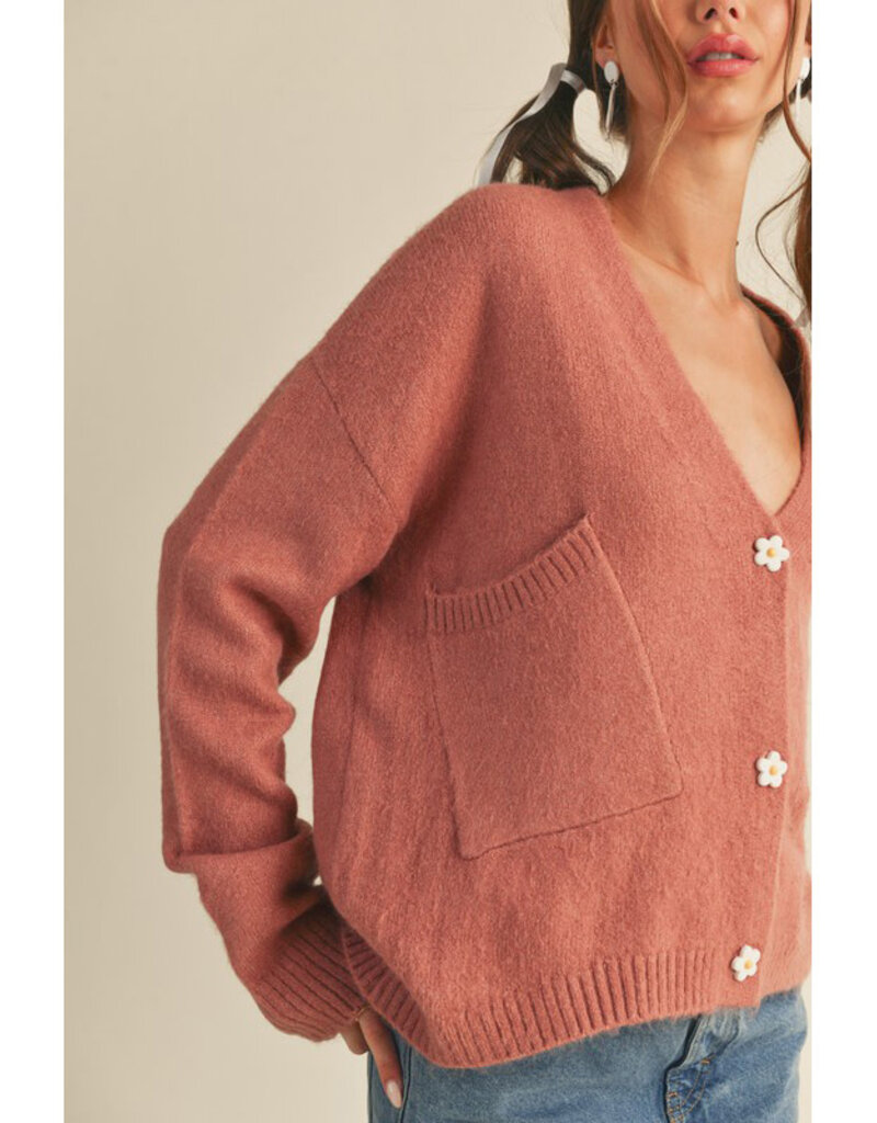 &Merci Cardigan w/Daisy Buttons