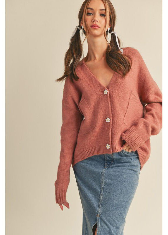 &Merci Cardigan w/Daisy Buttons