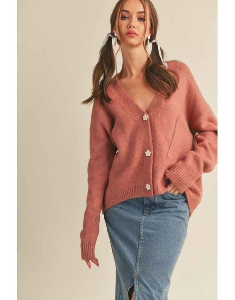 &Merci Cardigan w/Daisy Buttons