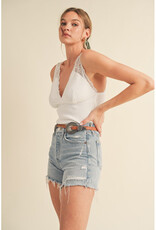 &Merci Knit Tank w/Scallop Lace