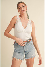 &Merci Knit Tank w/Scallop Lace