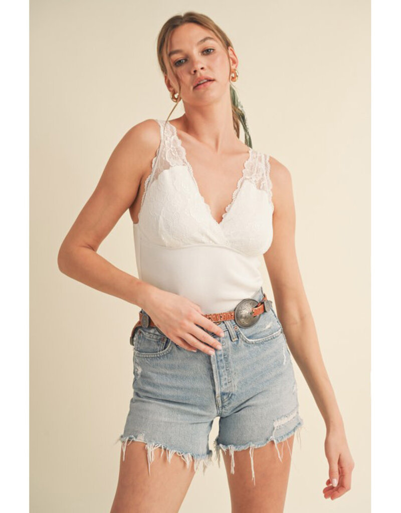 &Merci Knit Tank w/Scallop Lace