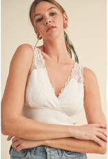 &Merci Knit Tank w/Scallop Lace