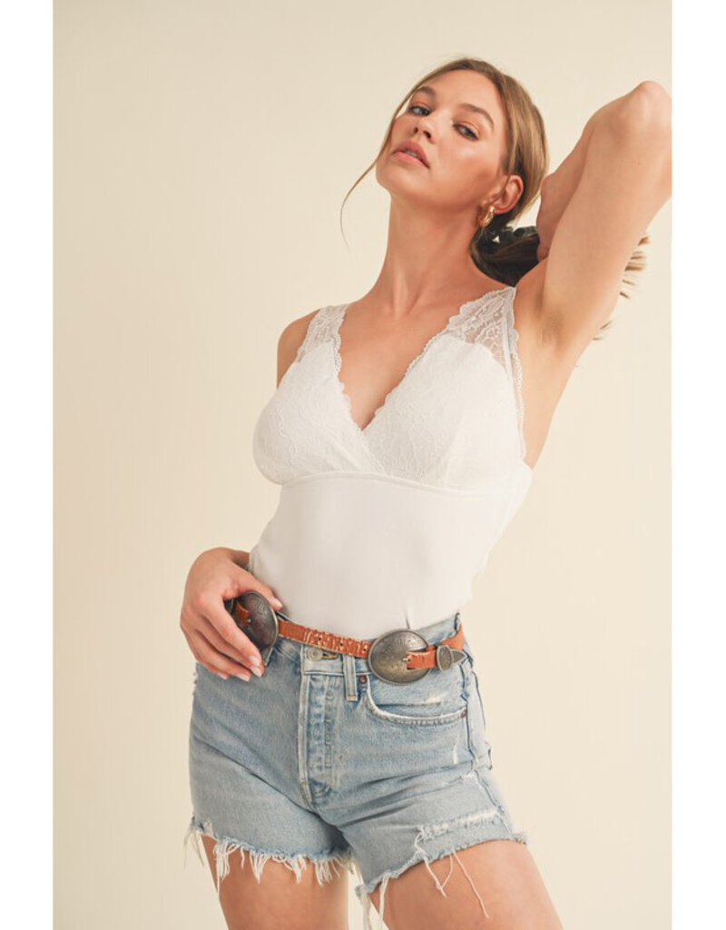 &Merci Knit Tank w/Scallop Lace