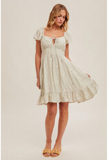 Hem & Thread Daisy Embroidered Mini Dress