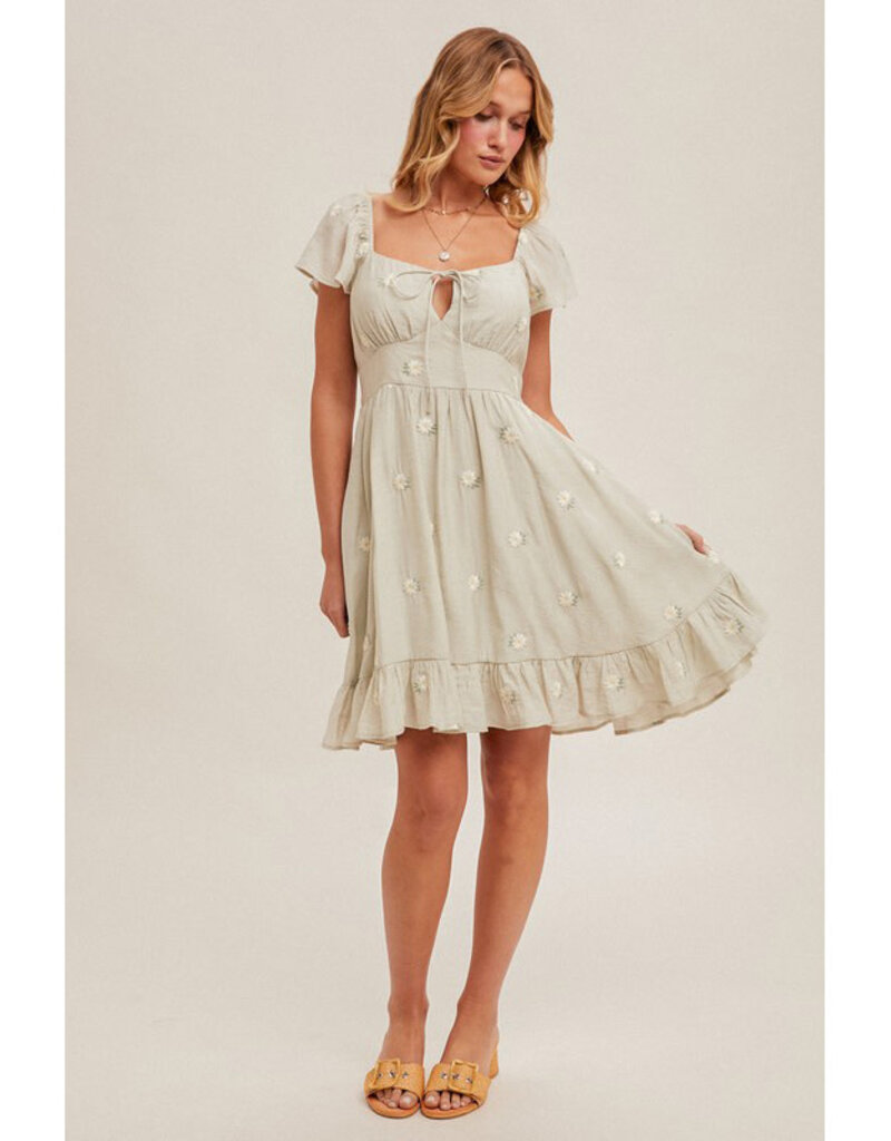 Hem & Thread Daisy Embroidered Mini Dress