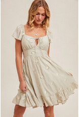 Hem & Thread Daisy Embroidered Mini Dress